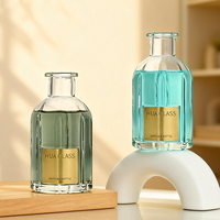 Bouteille diffuseur en verre de luxe 150ml 250ml 500ml 1000ml, col serti, vide, pour diffuseur à bâtonnets, logo OEM personnalisé