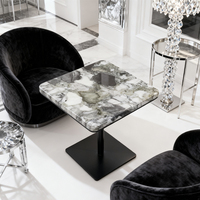 Table carrée en marbre de luxe, mobilier d'hôtel, mobilier moderne, table d'appoint pour salon, salle à manger