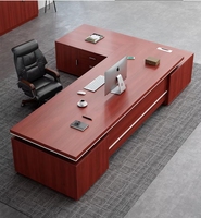 Bureau de direction moderne de 2m pour PDG Mobilier de bureau en bois Bureau de direction rouge