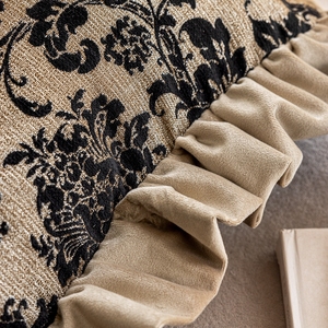 <span class=keywords><strong>Funda</strong></span> de Cojín de Chenilla con Jacquard Floral - <span class=keywords><strong>Funda</strong></span> de Almohada con Diseño Botánico y Ribete de Terciopelo - Decoración Elegante para Sofá Cama - Product Image 5