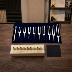 Juego de 9 diapasones Solfeggio dorados con bolsa de silicona para curación. - Product Image 4