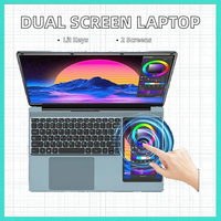 Intel Celeron 15.6 pouces double écran rétro-éclairé clavier ordinateur portable 7 pouces écran 512GB SSD DDR4 pour usage personnel à domicile vidéo idée cadeau