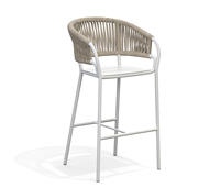 Ensemble table et chaise de bar au bord de la piscine avec cadre moderne en aluminium pour patio et loisirs