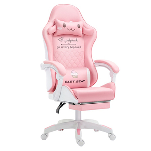 <span class=keywords><strong>Silla</strong></span> <span class=keywords><strong>Gamer</strong></span> Giratoria Blanca de Cuero PU Estilo Racing con Diseño de <span class=keywords><strong>Cinnamoroll</strong></span>, Estructura de Acero Inoxidable, Elevación a Gas de 3 Niveles y Cojín Acolchado - Product Image 2