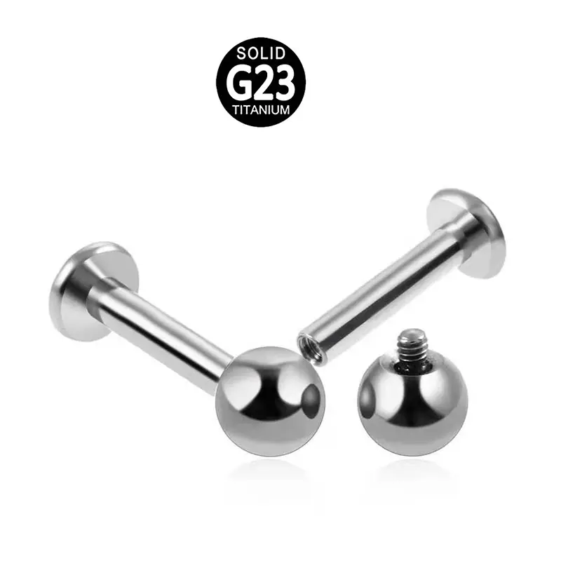 ASTM F136 G23 Titan-Piercing-Schmuck mit innenausrichtung von Labret-Stiftschmuck l316 v de titanio vergoldet in Pvd