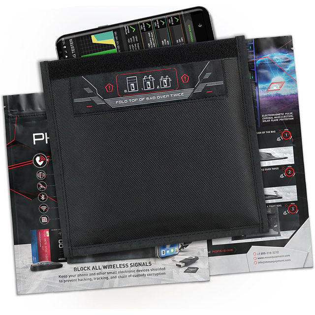 Faraday Bag for Phones Signal Blocking Faraday Cage Prevents Hacking Tracking Spying Device Shielding for EMP CME Protection