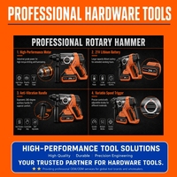 Marteau perforateur rotatif sans fil 21V, batterie Li-ion 6000mAh, marteau à percussion SDS Plus pour le perçage du béton, des murs et de la pierre, OEM