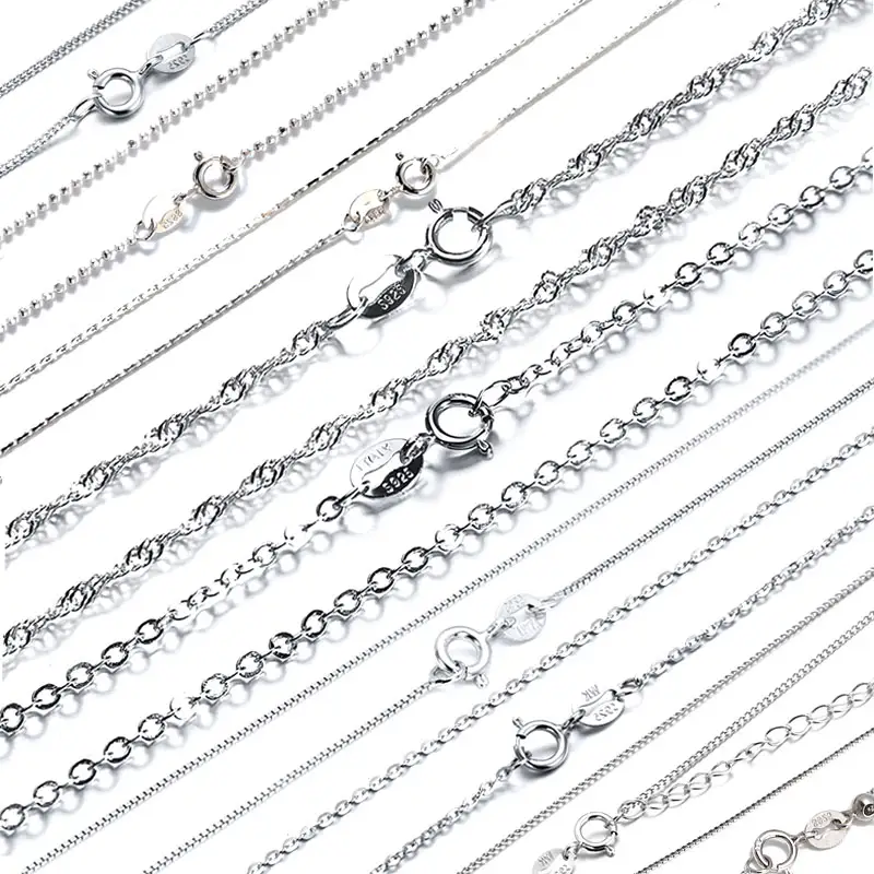 RINNTIN SC 925 cadeias de prata esterlina personalizado designs colar para as mulheres homens cadeia de jóias