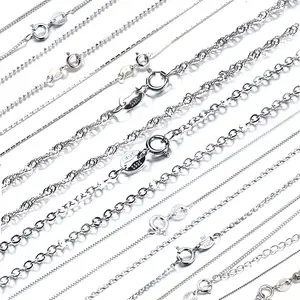 RINNTIN SC-Cadena de plata de ley 925 con cadenas personalizadas, collar con diseños para mujeres y hombres