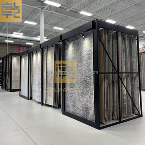 Giá đỡ trưng bày vải treo bằng kim loại, kiểu đẩy kéo tùy chỉnh, dành cho phòng trưng bày thảm và trải sàn diện tích lớn - Product Image 1