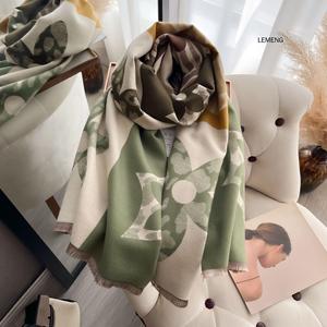 Mùa đông 2024 Cashmere khăn ở Châu Âu và Hoa Kỳ máy lạnh phòng dài bên ngoài khăn choàng hai mặt ấm sống khăn - Product Image 3