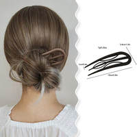 Mode couleur unie en forme de U épingle à cheveux pour femmes Pc grand minimaliste cheveux accessoires feuille peigne Anti-chute hors cheveux fourches