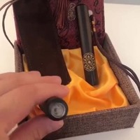 Chargement USB Smart Ebony Fire Fold Blow Design classique Allume-cigare rond en bois brossé avec ensemble de cigares