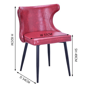 Échantillon Gratuit - <span class=keywords><strong>Chaise</strong></span> de Salle à Manger Design Nordique Minimaliste Moderne du Milieu du Siècle en Cuir et Chrome à Dossier Haut pour <span class=keywords><strong>Cuisine</strong></span> et Salle à Manger - Product Image 5