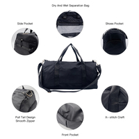 Nouveau designer sports et fitness sac polochon en nylon humide et sec grande capacité sac de voyage de sport étanche