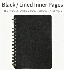 Carnet A5 personnalisable de haute qualité à couverture en PU texturé lin, à spirale, changeant de couleur, avec 80 feuilles pour notes quotidiennes - Product Image 3