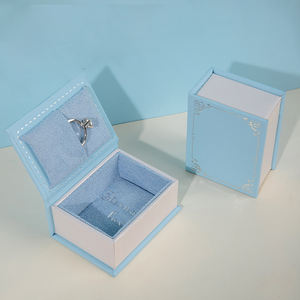 Hot Sale Customized logo Vintage <b>Small</b> Book <b>Box</b> Flip Velvet Ring and Necklace <b>Box</b> Suitable <b>for</b> Storage and <b>Gift</b> Giving - Product Image 3