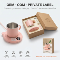 Chauffe-tasse électrique intelligent personnalisé avec logo OEM, ensemble cuillère et tasse, chauffage par bobine à commande tactile, en plastique, pour la maison, l'extérieur, le bureau, cadeau