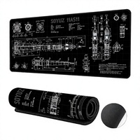 Tapis de souris pour ordinateur de jeu FRQ avec style chauffant, matériau en caoutchouc, base antidérapante, bords cousus, plusieurs tailles en stock