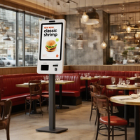 Kiosque à écran tactile capacitif mural pour utilisation en intérieur Commande en libre-service Paiement Lecteur de code QR Lecteur de code-barres POS