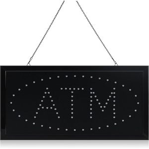 Letrero de Cajero Automático con Letras Rojas y Luz Azul Intermitente, Letrero Luminoso Colgante, Letrero de Servicio de Cajero Automático para Tiendas Minoristas y Gasolineras - Product Image 6