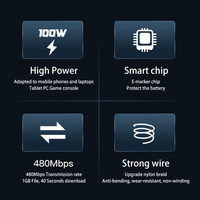 Câble USB C vers USB C 5A PD 100W USB 2.0 pour Macbook et appareils iOS, prend en charge l'audio et la vidéo, transfert 10 Gbps, câble Type C 100W pour imprimante