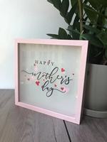 Marco de Exhibición de Madera Iluminado con LED Fengyuan con Caja de Sombra Rosa, Utilizado para Decoración de Pared en el Hogar o la Oficina