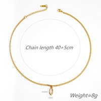 Colliers tendance en acier inoxydable plaqué or 18 carats avec zircon cubique œil de cheval coloré et inaltérable, chaîne Figaro, pour anniversaire