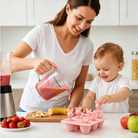 Moules à glaces en silicone 6 cavités les plus tendance 2026 avec poignée pour la préparation d'aliments sains pour bébés et de sucettes glacées au lait maternel