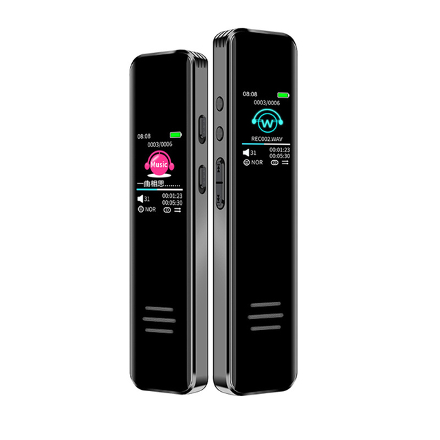 Dual Microphones Noise Reduction Stereo HD Audio Digital Voice Recorder for High Quality Recording