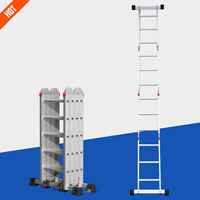 Échelle pliante multi-positions réglable de 10 mètres, conforme à la norme EN131, en aluminium, pliable, facile à ranger, 4x9