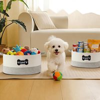 Panier de rangement en corde de coton tressée pour jouets de chien avec poignée, organisateur de jouets pour chiots, paniers de rangement pour jouets et couvertures pour tous les animaux de compagnie