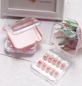 Boîte à faux ongles en plastique, présentoir d'art d'ongle, organisateur portable, boîte d'emballage pour faux ongles, boîtes de rangement pour bijoux