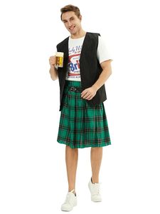 Jupe kilt plissée en tartan pour <span class=keywords><strong>homme</strong></span>-Costume d'Halloween écossais et tenue de scène - Product Image 4