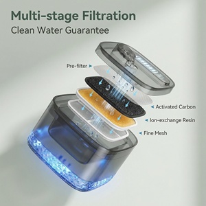 <span class=keywords><strong>Fontaine</strong></span> à <span class=keywords><strong>eau</strong></span> pour animaux de compagnie sans BPA, réservoir transparent de 7 L (237 oz) en stock, pour plusieurs animaux - Product Image 4