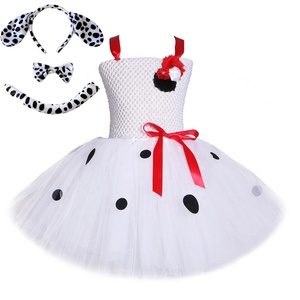 Costume de chien <span class=keywords><strong>Dalmatien</strong></span> fantaisie très populaire pour enfants, <span class=keywords><strong>déguisement</strong></span> d'Halloween, robe tutu tachetée pour chiot, vêtements de fête pour bébé fille - Product Image 1