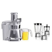 Presse-agrumes 4 en 1 1000w Mélangeurs et extracteurs de jus puissants en acier inoxydable à large ouverture pour la viande, les légumes et les fruits.