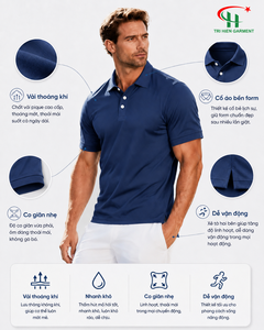 High Quality Men Solid Short Sleeve <b>Polo</b> <b>Shirt</b> Breathable Fabric Golf Athletic Jersey from Vietnam - Product Image 4