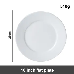 Fabricants de plaques personnalisées pour mariage hôtel porcelaine blanche assiette plate 10.5 pouces céramique ronde chargeurs assiette décorative pour le dîner