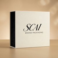 Boîte en carton rigide de luxe avec logo personnalisé, boîte pliante magnétique pour soins de la peau, boîte cadeau avec satin