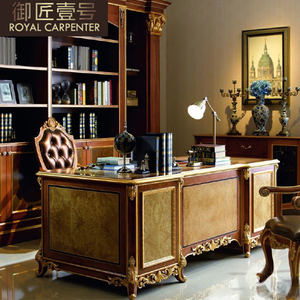 Mobili da studio in stile europeo, scrivania per calligrafia intagliata a mano in legno massello, scrivania per computer, scrivania - Product Image 1