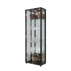 <span class=keywords><strong>Vitrine</strong></span> de magasin en verre blanc, noir, argent, étagères en verre multicouches, dos miroir - Product Image 1