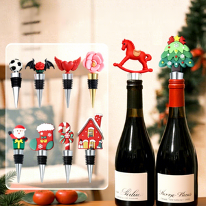 Tapón de Botella de Vino Sellado con Diseño Navideño de Fútbol, Decoración Creativa para Fiestas, Regalo Personalizado - Product Image 1