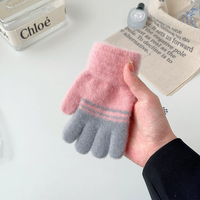 Gants d'hiver personnalisables en gros pour garçons et filles de 2 à 6 ans, mignons, rayés, chauds, pour l'écriture, le cyclisme et les activités de plein air