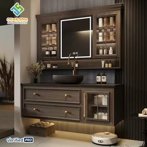 2025 OEM Juerte Vaidade Do Banheiro Do Quarto Moderno Set com Dressing Table Armário Espelho Torneira Da Pia-Madeira Maciç<span class=keywords><strong>a</strong></span> Montado Na Parede - Product Image 4