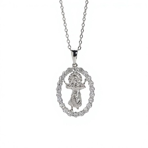 KIVORA'S 925 Silver Iced Out VVS Moissanite Jesus Pendant Rhodium Plated Oval Charm Necklace GRA Certificate Custom Jewelry - Product Image 3