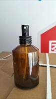 Botol Pompa Lotion Kaca Bening Mini Persegi Bulat Harga Pabrik, Botol Perawatan Kulit Kosong Portabel untuk Perjalanan dengan Tutup Persegi Multi Warna
