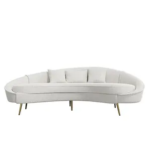 Round Couch Moon Shaped C Curved Sectional Tufted Modular Living Room Modern Velvet Couches