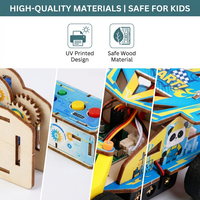 Kit électronique d'apprentissage pour enfants Eco Children Learning Experiment, voiture télécommandée RC, jouets éducatifs en bois DIY pour enfants