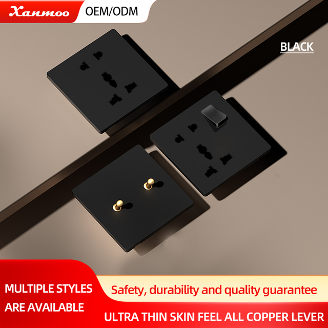 Ultra-thin 13A British Plug Socket Hong Kong and Macao Version USB Fast Charging Type-C Universal Three Hole Wall Switch Sockets